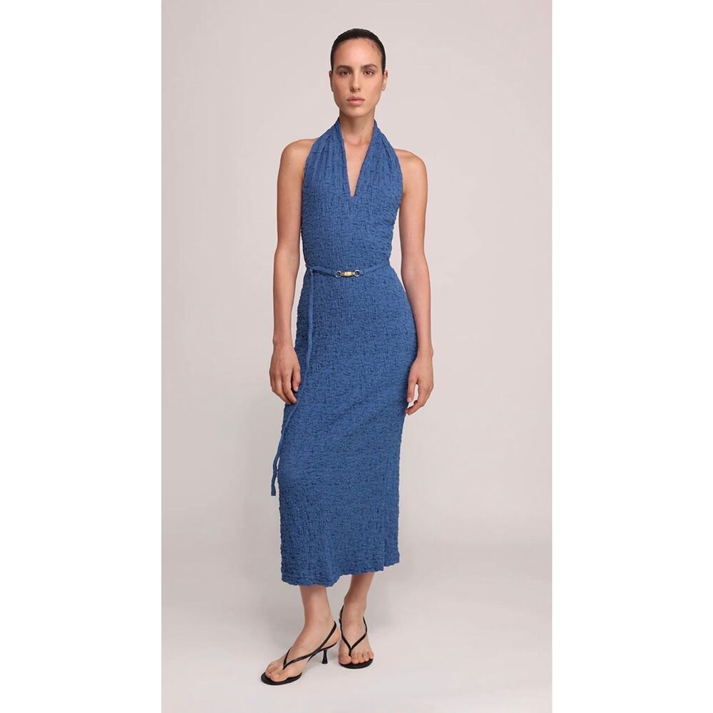 Sabina Musayev Kora  Halter Neck Midi Dress in Navy M